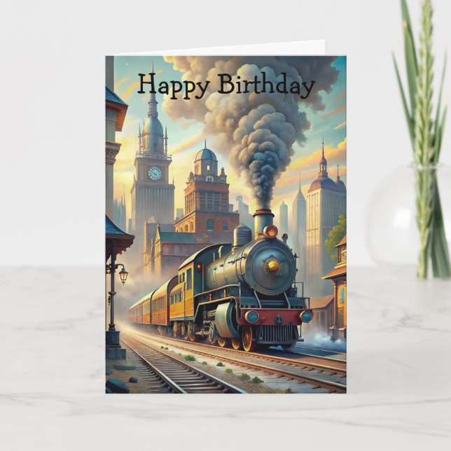 Tarjeta de cumpleaños del tren (Anverso)