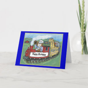 Tarjeta de cumpleaños del tren Circus