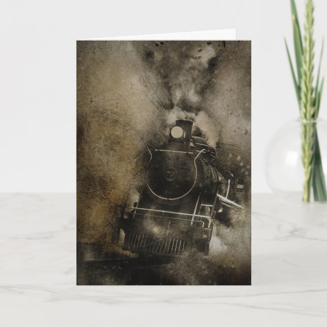 Tarjeta de cumpleaños del tren de locomotoras Ulte (Anverso)