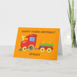 Tarjeta de cumpleaños del tren personalizada