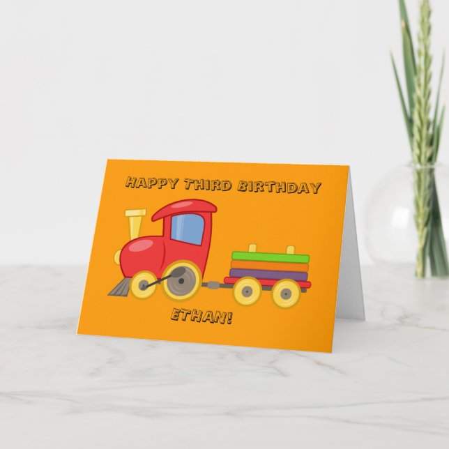 Tarjeta de cumpleaños del tren personalizada (Anverso)