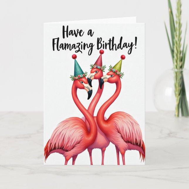 Tarjeta de cumpleaños del trío de pájaros alegres (Anverso)
