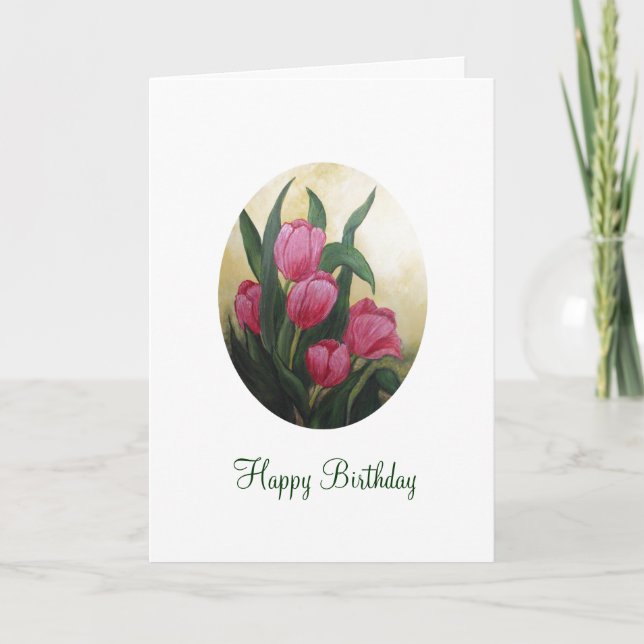 Tarjeta de cumpleaños del tulipán (Anverso)