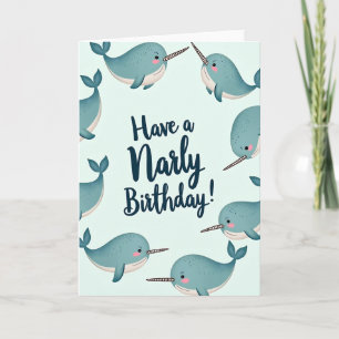 Tarjeta de cumpleaños del unicornio marino