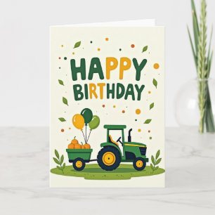 Tarjeta de cumpleaños del vagón de la granja