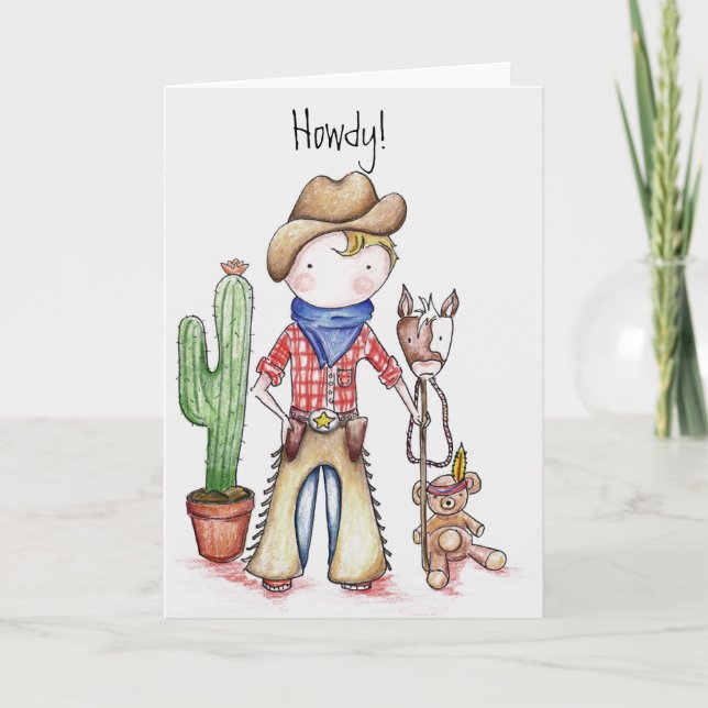 Tarjeta de cumpleaños del vaquero (Anverso)