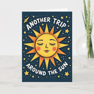 Tarjeta de cumpleaños del viaje del sol