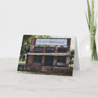 Tarjeta de cumpleaños del viejo edificio del antig