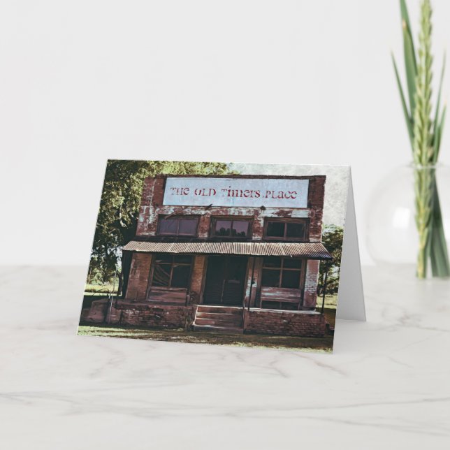 Tarjeta de cumpleaños del viejo edificio del antig (Anverso)