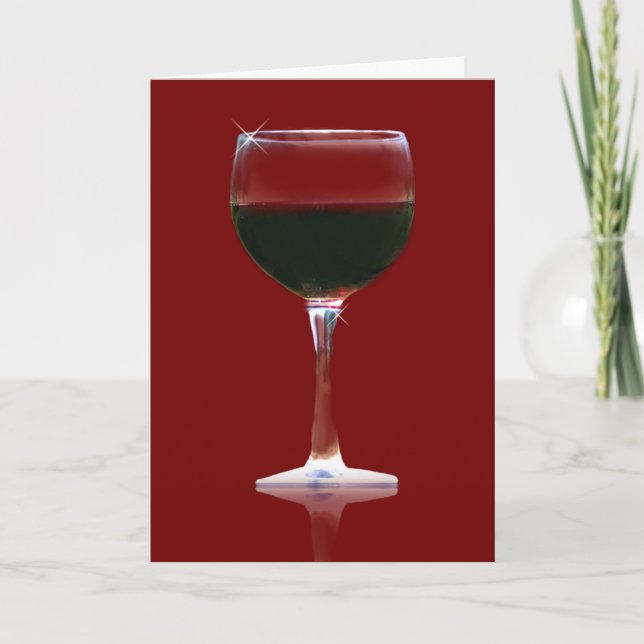 Tarjeta de cumpleaños del vino rojo del amante del (Anverso)
