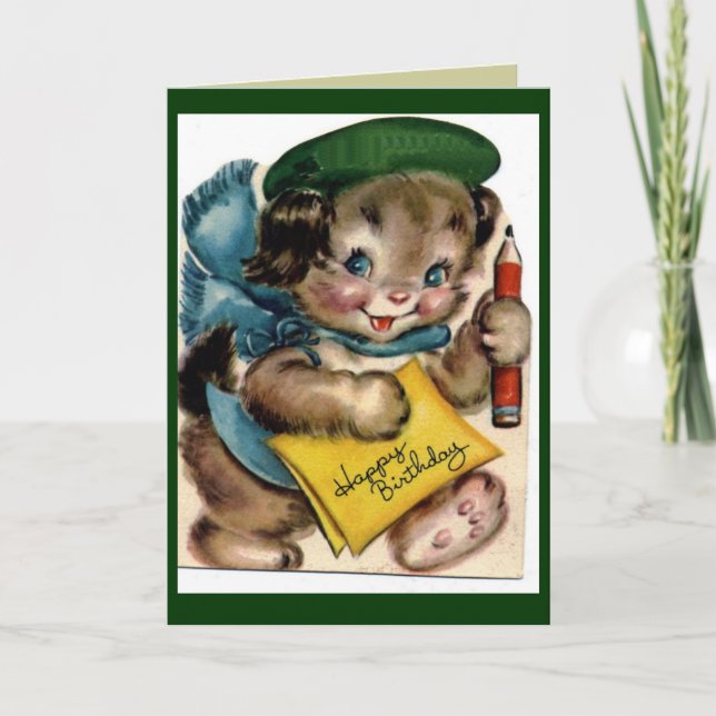 Tarjeta de cumpleaños del vintage (Anverso)