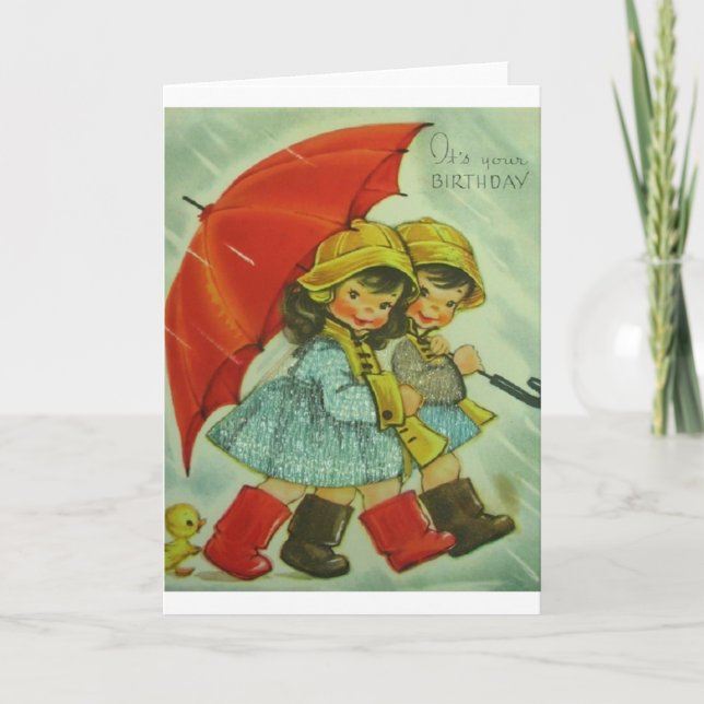 Tarjeta de cumpleaños del vintage (Anverso)