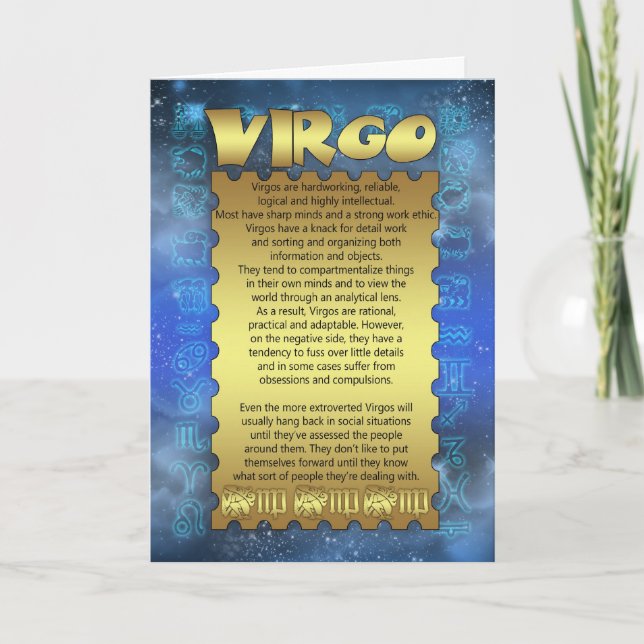 Tarjeta de cumpleaños del virgo - tarjeta de (Anverso)