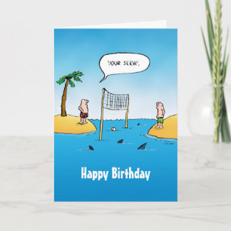 Tarjeta de cumpleaños del voleibol del tiburón