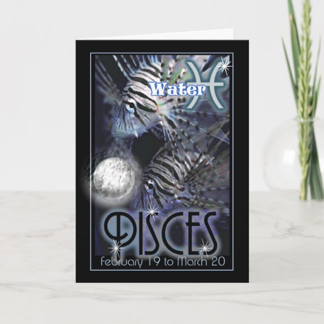 Tarjeta de cumpleaños del zodiaco de Piscis (Anverso)