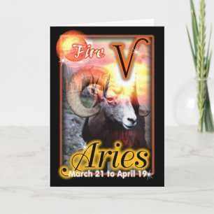 Tarjeta de cumpleaños del zodiaco del aries