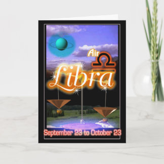 Tarjeta de cumpleaños del zodiaco del libra