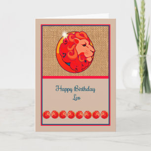 Tarjeta de cumpleaños del zodíaco para un Leo