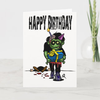 Tarjeta de cumpleaños del zombi