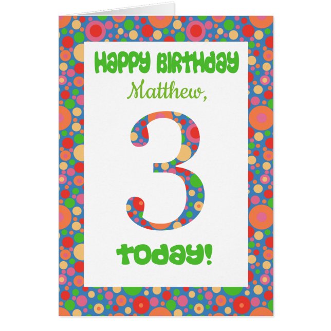 Tarjeta de cumpleaños delantera personalizado 3ª b (Frente)