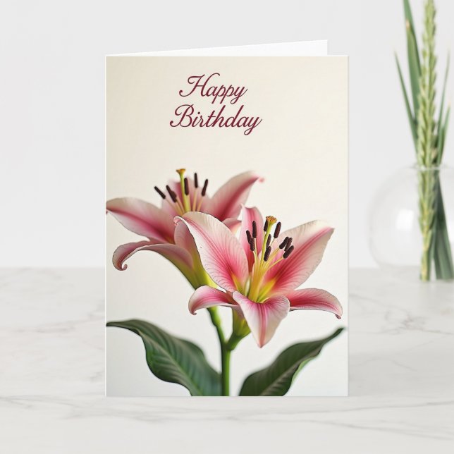 Tarjeta de cumpleaños Delicate Bloom (Anverso)