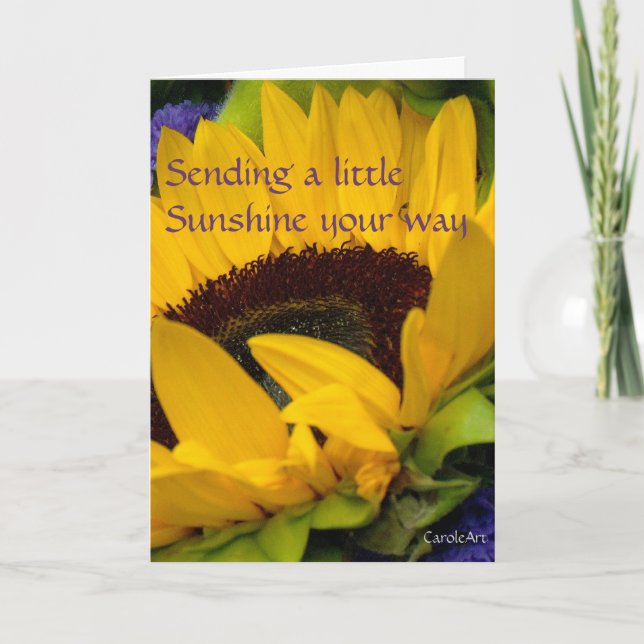 Tarjeta de cumpleaños Demure Sunflower (Anverso)