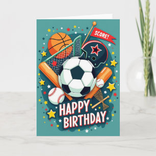 Tarjeta de cumpleaños deportiva