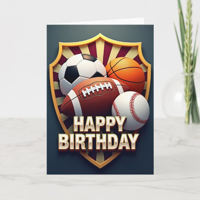 Tarjeta de cumpleaños deportiva (Anverso)