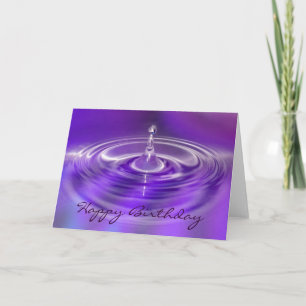 Tarjeta de cumpleaños - descenso púrpura del agua
