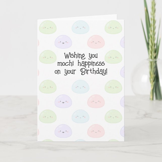 Tarjeta de cumpleaños deseándote felicidad de moch (Anverso)