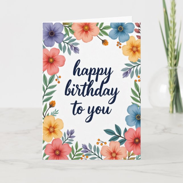 Tarjeta de cumpleaños Deseos Botánicos (Anverso)