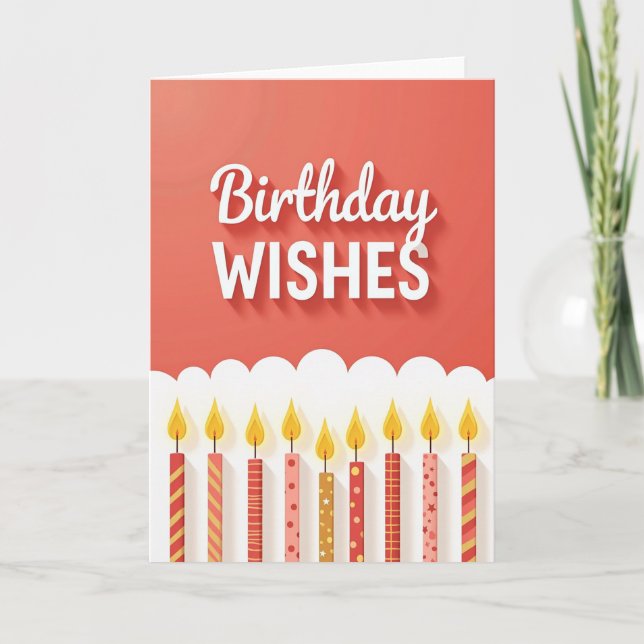 Tarjeta de cumpleaños deseos de coral (Anverso)