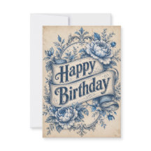 Tarjeta de cumpleaños deseos vintage