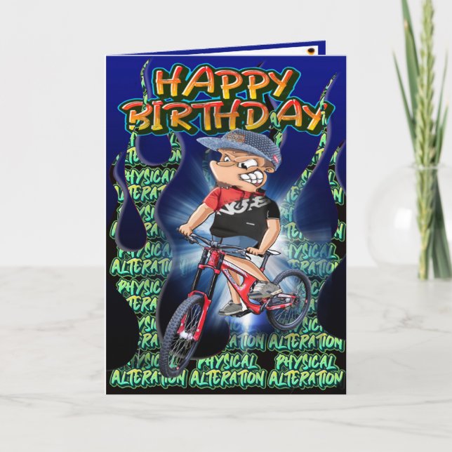 Tarjeta de cumpleaños DH Biker (Anverso)