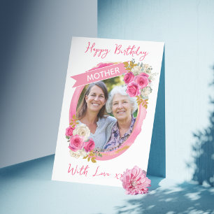 Tarjeta de cumpleaños/Día de la Madre con una foto
