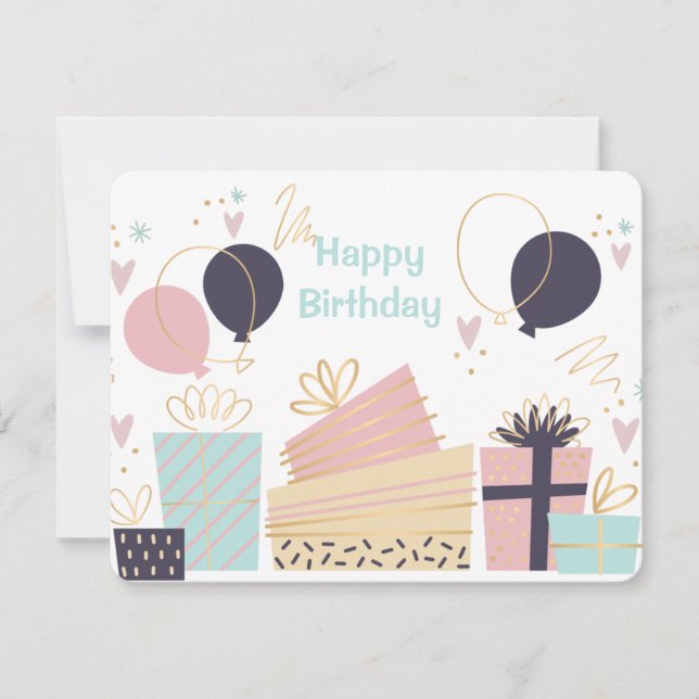 Tarjeta de cumpleaños dibujada a mano  (Anverso)