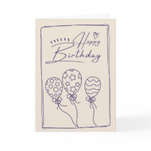 Tarjeta de cumpleaños dibujada a mano