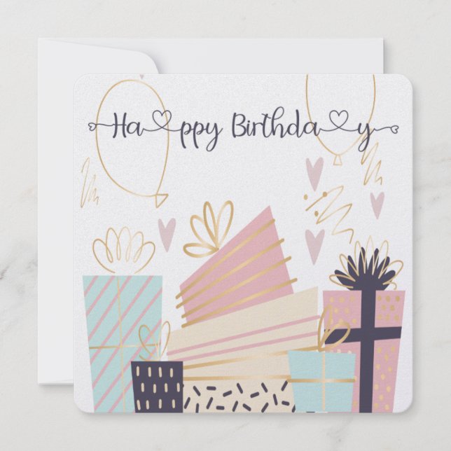 Tarjeta de cumpleaños dibujada a mano  (Anverso)