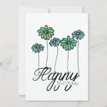 Tarjeta de cumpleaños dibujada a mano con globos d