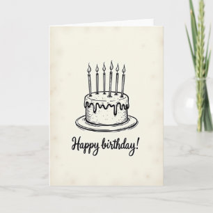 Tarjeta de cumpleaños dibujada a mano dulce
