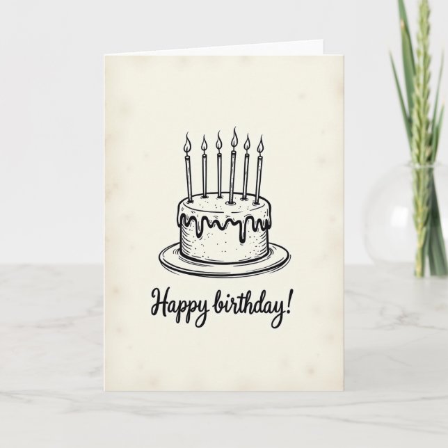 Tarjeta de cumpleaños dibujada a mano dulce (Anverso)