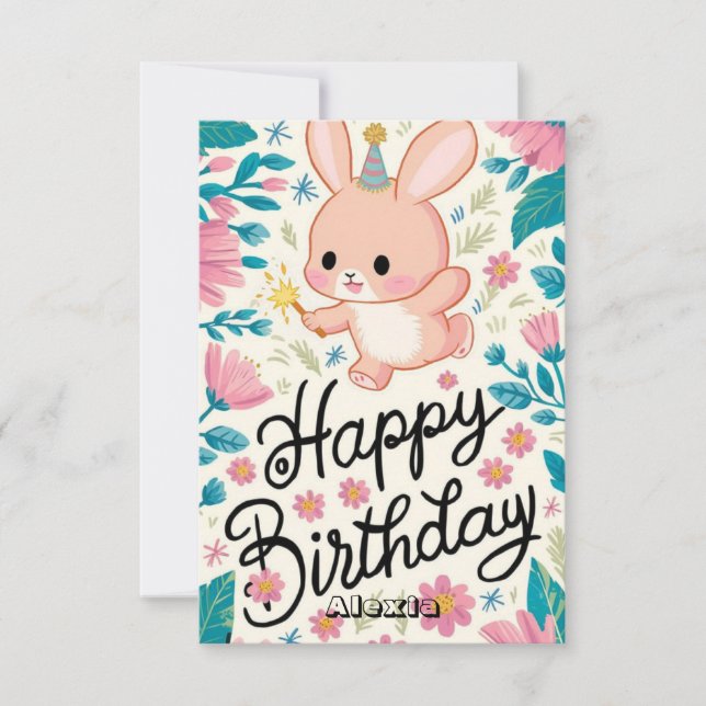 Tarjeta de cumpleaños digital mística para conejit (Anverso)