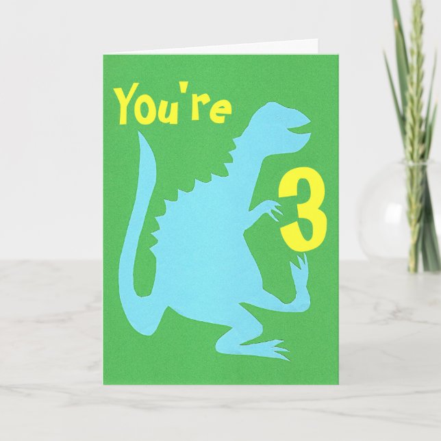 Tarjeta de cumpleaños Dino 3 (Anverso)