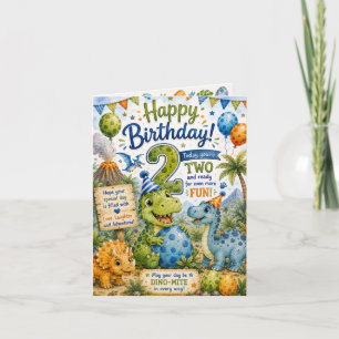 Tarjeta de cumpleaños Dino-Mite 2