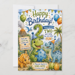 Tarjeta de cumpleaños Dino-Mite 2