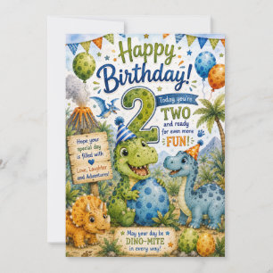 Tarjeta de cumpleaños Dino-Mite 2