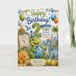 Tarjeta de cumpleaños Dino-Mite 2