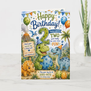 Tarjeta de cumpleaños Dino-Mite 2