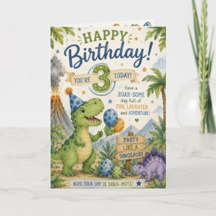 Tarjeta de cumpleaños Dino-Mite 3