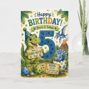 Tarjeta de cumpleaños Dino-Mite 5
